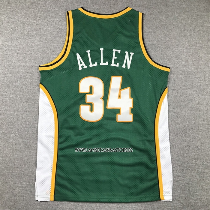 Ray Allen NO 34 Camiseta Seattle SuperSonics Mitchell & Ness 2006-07 Verde